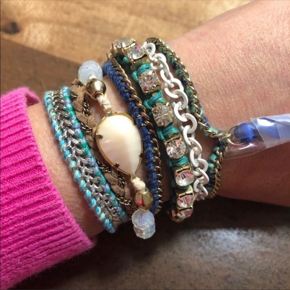 NWT Express BOHO MultiStand Magnetic Bracelet Blue - Picture 8 of 8